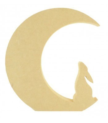 18mm Freestanding MDF Moon with sitting Hare inside